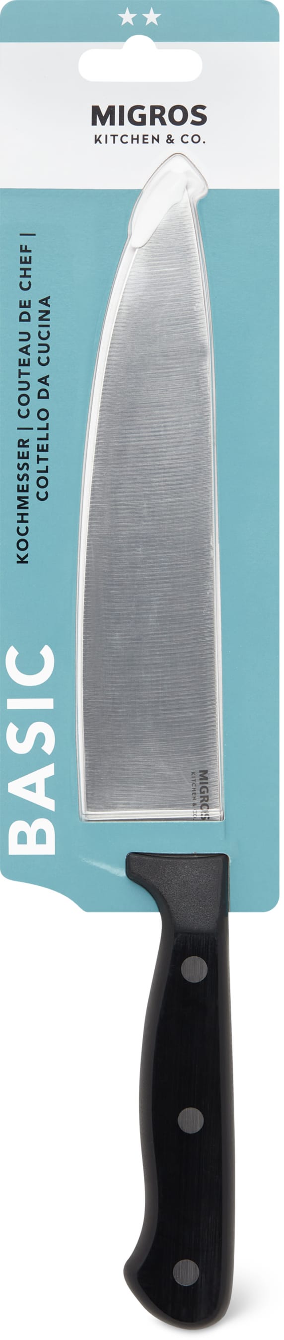 Coltello da cucina nero, acciaio inox, 20 cm